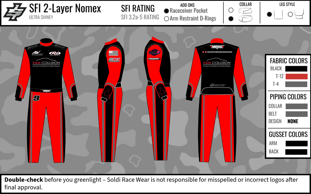 Custom SFI Race Suit (Suit 1) - Maverick Bradshaw